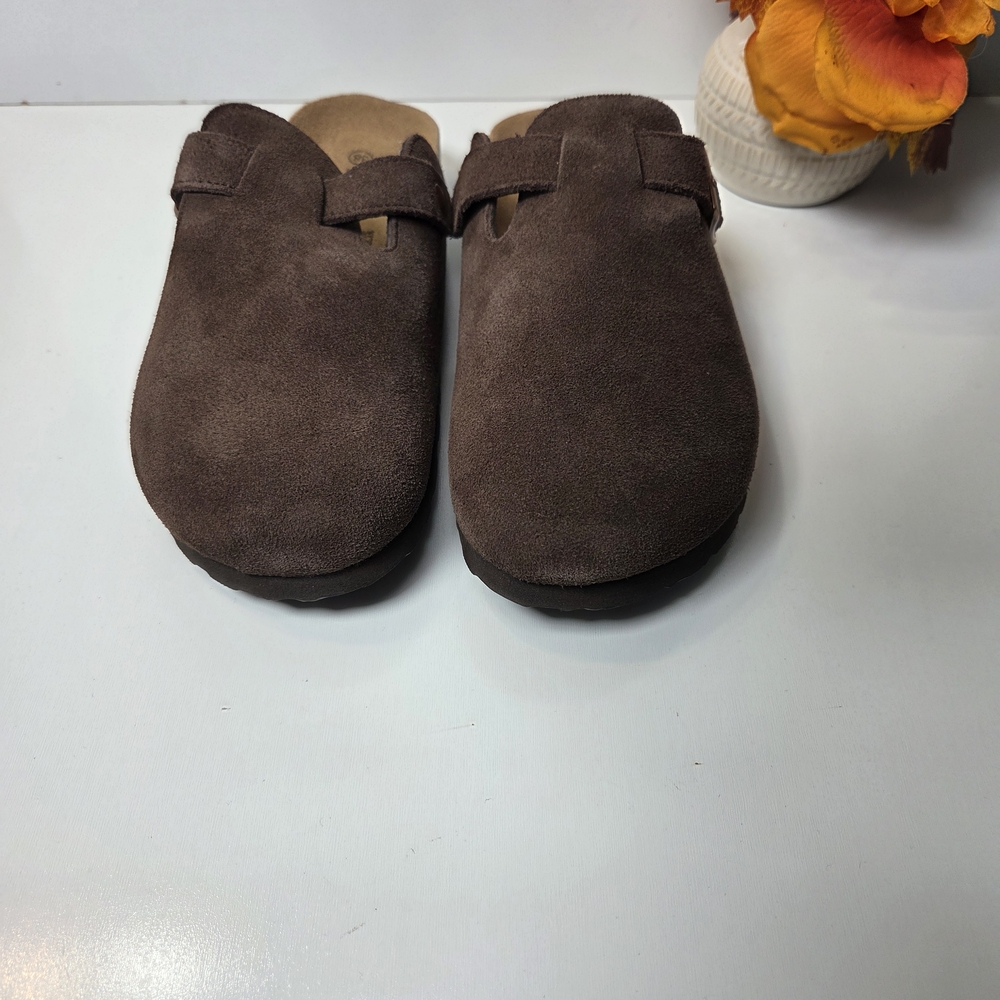 Elegant Brown Suede Women's Mules